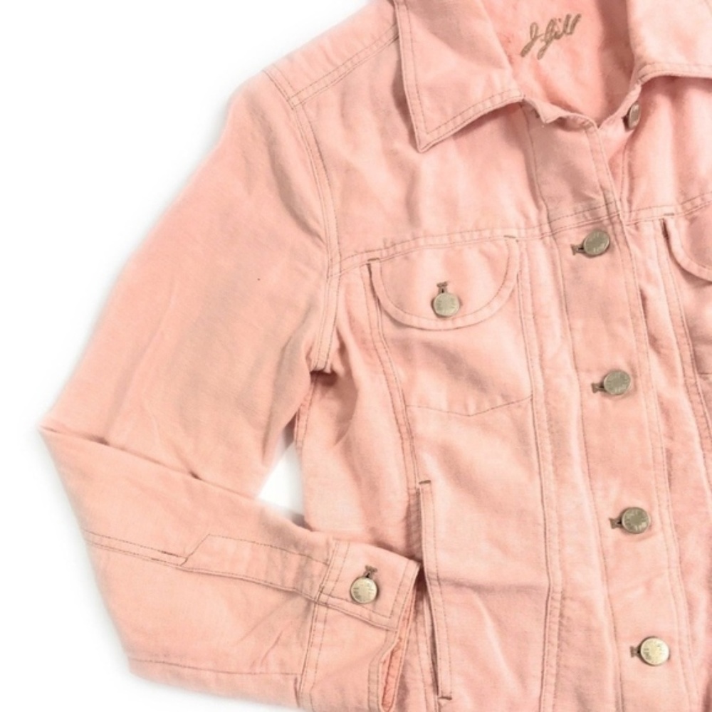 J Jill Light Pink Denim-Look Jacket, XS/S